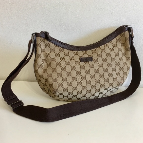 Gucci Handbags - Authentic GUCCI brown canvas crossbody bag